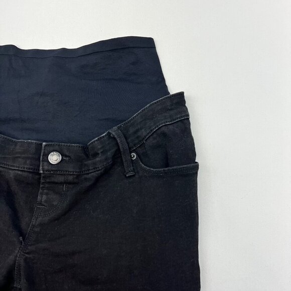Old Navy Womens Maternity Rockstar Super Skinny Pull On Jeans Black 6 - Picture 3 of 9